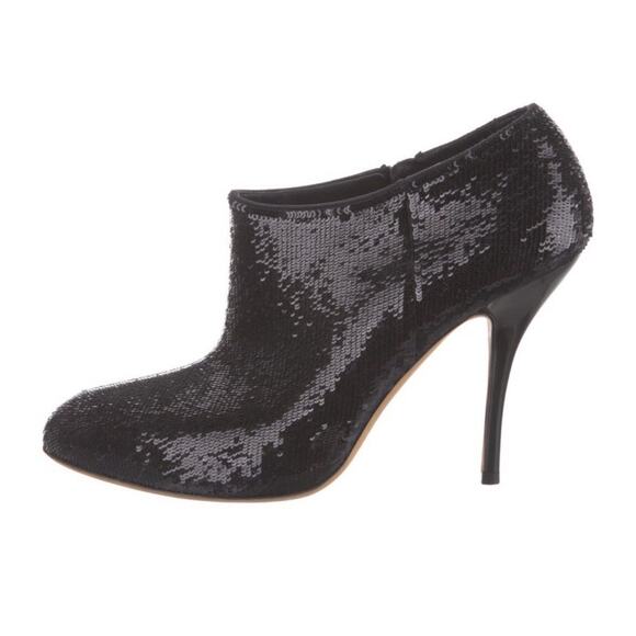 GUCCI Black Sequin Ankle Booties Heeled Boots EU 38.5 US 8.5 EUC - Picture 3 of 5